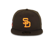 Load image into Gallery viewer, San Diego Padres New Era MLB 59FIFTY 5950 Fitted Cap Hat Brown Crown/Visor Yellow/Orange Cooperstown Logo 1984 World Series Side Patch Green UV