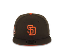 Load image into Gallery viewer, San Diego Padres New Era MLB 9FIFTY 950 Snapback Cap Hat Brown Crown/Visor Orange Logo 50th Anniversary Side Patch Orange UV