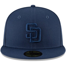 Load image into Gallery viewer, San Diego Padres New Era MLB 59FIFTY 5950 Fitted Cap Hat Navy Blue Crown/Visor Navy Blue Logo