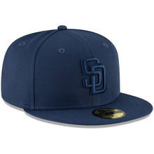 Load image into Gallery viewer, San Diego Padres New Era MLB 59FIFTY 5950 Fitted Cap Hat Navy Blue Crown/Visor Navy Blue Logo
