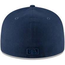 Load image into Gallery viewer, San Diego Padres New Era MLB 59FIFTY 5950 Fitted Cap Hat Navy Blue Crown/Visor Navy Blue Logo
