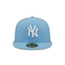 Load image into Gallery viewer, New York Yankees New Era MLB 59FIFTY 5950 Fitted Cap Hat Sky Blue Crown/Visor White Logo Gray UV
