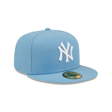 Load image into Gallery viewer, New York Yankees New Era MLB 59FIFTY 5950 Fitted Cap Hat Sky Blue Crown/Visor White Logo Gray UV