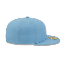 Load image into Gallery viewer, New York Yankees New Era MLB 59FIFTY 5950 Fitted Cap Hat Sky Blue Crown/Visor White Logo Gray UV