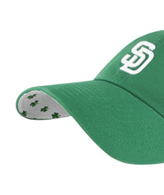 Load image into Gallery viewer, San Diego Padres '47 MLB Clean Up Adjustable Cap Hat Green Crown/Visor White Logo (St. Patrick's Day Icon)