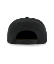 Load image into Gallery viewer, San Diego Padres '47 MLB Snapback Cap Hat Black Crown/Visor Black Logo 1998 World Series Side Patch Orange UV