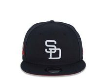 Load image into Gallery viewer, San Diego Padres New Era MLB 9FIFTY 950 Snapback Cap Hat Navy Blue Crown/Visor White Cooperstown Logo 1984 All-Star Game Side Patch Red UV
