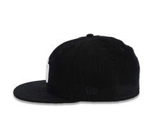 Load image into Gallery viewer, (Corduroy) San Diego Padres New Era MLB 59FIFTY 5950 Fitted Cap Hat Black Crown/Visor White Logo 1998 World Series Side Patch Green UV