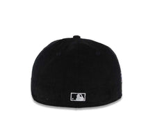 Load image into Gallery viewer, (Corduroy) San Diego Padres New Era MLB 59FIFTY 5950 Fitted Cap Hat Black Crown/Visor White Logo 1998 World Series Side Patch Green UV