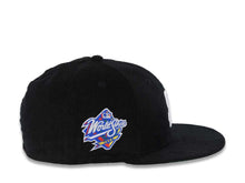 Load image into Gallery viewer, (Corduroy) San Diego Padres New Era MLB 59FIFTY 5950 Fitted Cap Hat Black Crown/Visor White Logo 1998 World Series Side Patch Green UV
