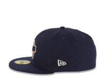 Load image into Gallery viewer, San Diego Padres New Era MLB 59FIFTY 5950 Fitted Cap Hat Light Navy Crown/Visor Light Navy/Orange/White Baseball Club Logo 25th Anniversary Side Patch Orange UV