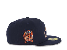 Load image into Gallery viewer, San Diego Padres New Era MLB 59FIFTY 5950 Fitted Cap Hat Light Navy Crown/Visor Light Navy/Orange/White Baseball Club Logo 25th Anniversary Side Patch Orange UV