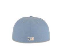 Load image into Gallery viewer, San Diego Padres New Era MLB 59FIFTY 5950 Fitted Cap Hat Sky Blue Crown/Visor Sky Blue/Pink Cooperstown Logo 1984 World Series Side Patch Pink UV