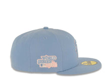 Load image into Gallery viewer, San Diego Padres New Era MLB 59FIFTY 5950 Fitted Cap Hat Sky Blue Crown/Visor Sky Blue/Pink Cooperstown Logo 1984 World Series Side Patch Pink UV