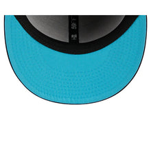 Load image into Gallery viewer, Houston Astros New Era MLB 59FIFTY 5950 Fitted Cap Hat Navy Crown/Visor Sky Blue/Orange Logo Father's Day 2023 Side Patch Sky Blue UV