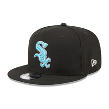 Load image into Gallery viewer, Chicago White Sox New Era MLB 9FIFTY 950 Snapback Cap Hat Black Crown/Visor Sky Blue/White Logo Father's Day 2023 Side Patch Sky Blue UV