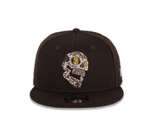 Load image into Gallery viewer, San Diego Padres New Era MLB 9FIFTY 950 Snapback Cap Hat Dark Brown Crown/Visor White/Yellow/Gray Sugar Skull Logo Black UV