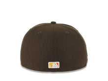 Load image into Gallery viewer, San Diego Padres New Era MLB 59FIFTY 5950 Fitted Cap Hat Brown Crown/Visor Yellow/Orange Slam Diego Script Logo Petco Park Side Patch Green UV