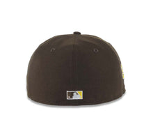 Load image into Gallery viewer, San Diego Padres New Era MLB 59FIFTY 5950 Fitted Cap Hat Brown Crown/Visor Yellow Cooperstown Script Logo Stadium Side Patch Green UV