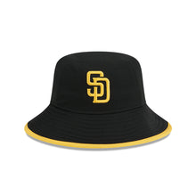 Load image into Gallery viewer, San Diego Padres New Era MLB Bucket Cap Hat Black Crown/Visor Yellow Logo