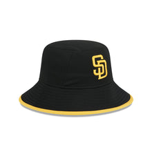 Load image into Gallery viewer, San Diego Padres New Era MLB Bucket Cap Hat Black Crown/Visor Yellow Logo