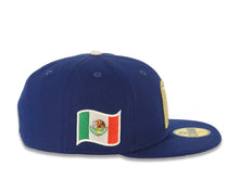 Load image into Gallery viewer, Mexico New Era WBC World Baseball Classic 59FIFTY 5950 Fitted Cap Hat Royal Blue Crown/Visor White/Metallic Gold Logo Mexico Flag Side Patch