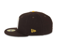 Load image into Gallery viewer, Mexico New Era WBC World Baseball Classic 59FIFTY 5950 Fitted Cap Hat Dark Brown Crown/Visor Yellow/White Logo Mexico Flag Side Patch Gray UV