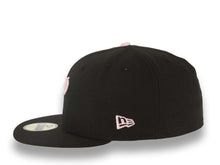 Load image into Gallery viewer, San Diego Padres New Era MLB 59FIFTY 5950 Fitted Cap Hat Black Crown/Visor Pink/White P Script Logo 40th Anniversary Side Patch Pink UV