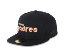 Load image into Gallery viewer, San Diego Padres New Era MLB 59FIFTY 5950 Fitted Cap Hat Navy Blue Crown/Visor Metallic Silver/Orange Logo 1978 All-Star Game Side Patch Pink UV
