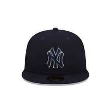 Load image into Gallery viewer, New York Yankees New Era MLB 59FIFTY 5950 Fitted Trucker Mesh Cap Hat Navy Blue Crown/Visor Navy Blue Logo Gray UV