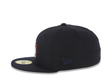 Load image into Gallery viewer, San Diego Padres New Era MLB 59FIFTY 5950 Fitted Cap Hat Navy Blue Crown/Visor White/Orange Flat Stitching SD Logo Batterman Batty Side Patch