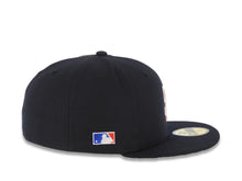 Load image into Gallery viewer, San Diego Padres New Era MLB 59FIFTY 5950 Fitted Cap Hat Navy Blue Crown/Visor White/Orange Flat Stitching SD Logo Batterman Batty Side Patch