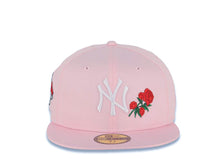 Load image into Gallery viewer, New York Yankees New Era MLB 59FIFTY 5950 Fitted Cap Hat Pink Crown/Visor White with Rose Logo 1999 World Series Side Patch Gray UV