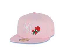 Load image into Gallery viewer, New York Yankees New Era MLB 59FIFTY 5950 Fitted Cap Hat Pink Crown/Visor White with Rose Logo 1999 World Series Side Patch Gray UV