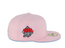 Load image into Gallery viewer, New York Yankees New Era MLB 59FIFTY 5950 Fitted Cap Hat Pink Crown/Visor White with Rose Logo 1999 World Series Side Patch Gray UV