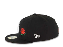 Load image into Gallery viewer, New York Yankees New Era MLB 59FIFTY 5950 Fitted Cap Hat Black Crown/Visor White Logo With Rose 2001 World Series Side Patch Red UV