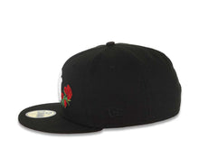 Load image into Gallery viewer, New York Yankees New Era MLB 59FIFTY 5950 Fitted Cap Hat Black Crown/Visor White Logo With Roses 1996 World Series Side Patch Red UV
