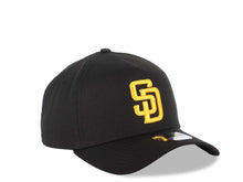 Load image into Gallery viewer, San Diego Padres New Era MLB 9FORTY 940 Adjustable A-Frame Cap Hat Closure Black Crown/Visor Yellow Logo Black UV