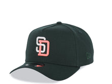 Load image into Gallery viewer, San Diego Padres New Era MLB 9FORTY 940 Adjustable A-Frame Cap Hat Dark Green Crown/Visor White/Pink Logo 1998 World Series Side Patch Pink UV