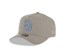 Load image into Gallery viewer, San Diego Padres New Era MLB 9FORTY 940 Adjustable A-Frame Cap Hat Gray Crown/Visor Sky Blue Logo 40th Anniversary Side Patch Sky Blue UV