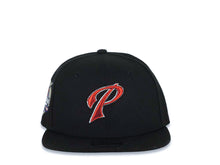 Load image into Gallery viewer, (Youth) San Diego Padres New Era MLB 9FIFTY 950 Kid Snapback Cap Hat Black Crown/Visor Metallic Red/White Logo 40th Anniversary Side Patch Gray UV
