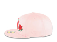 Load image into Gallery viewer, Mexico New Era 59FIFTY 5950 Fitted Cap Hat Pink Crown/Visor White/Red/Green Logo with Rose Mexico Flag Side Patch Gray UV