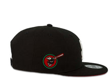 Load image into Gallery viewer, (Youth) San Diego Padres New Era MLB 9FIFTY 950 Kid Snapback Cap Hat Black Crown/Visor White Logo with Rose Swinging Friar Side Patch Red UV