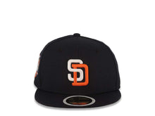 Load image into Gallery viewer, (Youth)San Diego Padres New Era MLB 59FIFTY 5950 Kid Fitted Cap Hat Navy Blue Crown/Visor White/Orange Logo 40th Anniversary Side Patch Gray UV