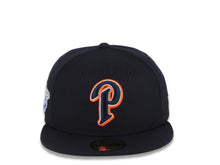 Load image into Gallery viewer, San Diego Padres New Era MLB 59FIFTY 5950 Fitted Cap Hat Navy Blue Crown/Visor Navy Blue/Glow White/Orange Logo 1998 World Series Side Patch Gray UV
