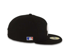 Load image into Gallery viewer, San Diego Padres New Era MLB 59FIFTY 5950 Fitted Cap Hat Black Crown/Visor White Logo Batterman Batty Side Patch 619 Script Back Logo
