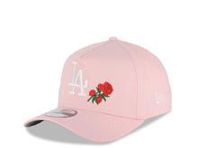 Load image into Gallery viewer, Los Angeles Dodgers New Era MLB 9FORTY 940 Adjustable A-Frame Cap Hat Pink Crown/Visor White Logo Red Roses 100th Anniversary Side Patch