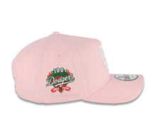 Load image into Gallery viewer, Los Angeles Dodgers New Era MLB 9FORTY 940 Adjustable A-Frame Cap Hat Pink Crown/Visor White Logo Red Roses 100th Anniversary Side Patch