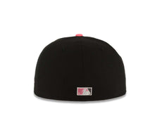 Load image into Gallery viewer, San Diego Padres New Era MLB 59FIFTY 5950 Fitted Cap Hat Black Crown/Visor Pink/Metallic Black/White Logo 40th Anniversary Side Patch Gray UV