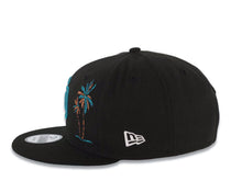 Load image into Gallery viewer, San Diego Padres New Era MLB 9FIFTY 950 Snapback Cap Hat Black Crown/Visor Teal Logo With Palm Trees 50th Anniversary Side Patch Teal UV